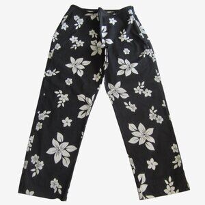 The Limited Pants size 0 XS cotton floral black white VTG